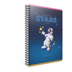 Gıpta Stars A4 100yp Spiralli Karton Kapaklı Kareli Defter