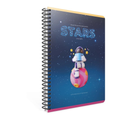 Gıpta Stars A4 100yp Spiralli Karton Kapaklı Kareli Defter