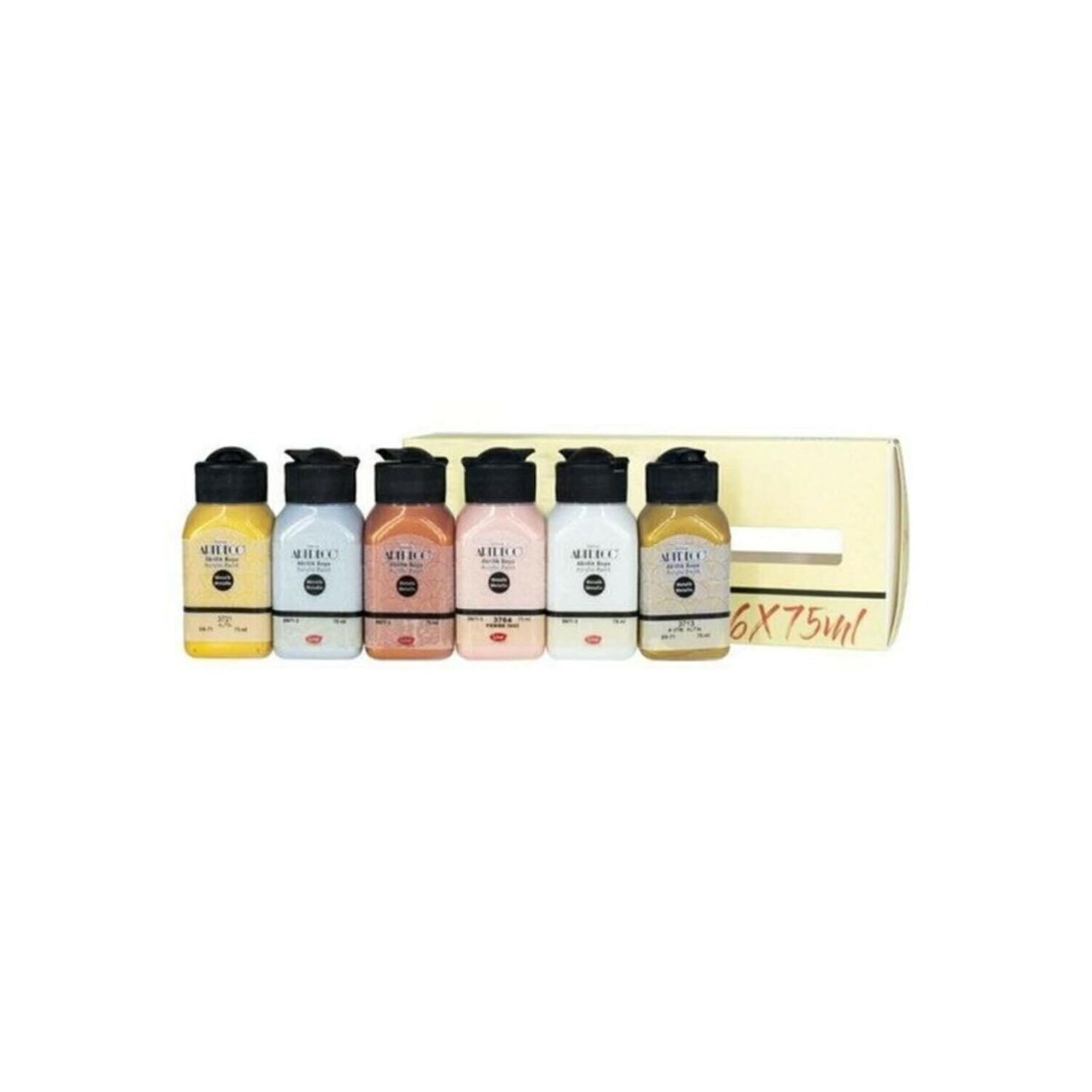 Artdeco Akrilik Boya 6x75ml Metalik Renkler