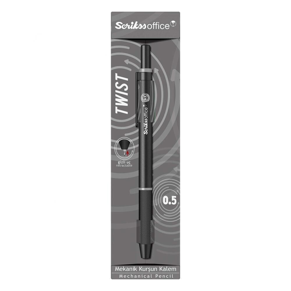 Scrikss Office Twist 0.5mm Mekanik Kurşun Kalem Siyah