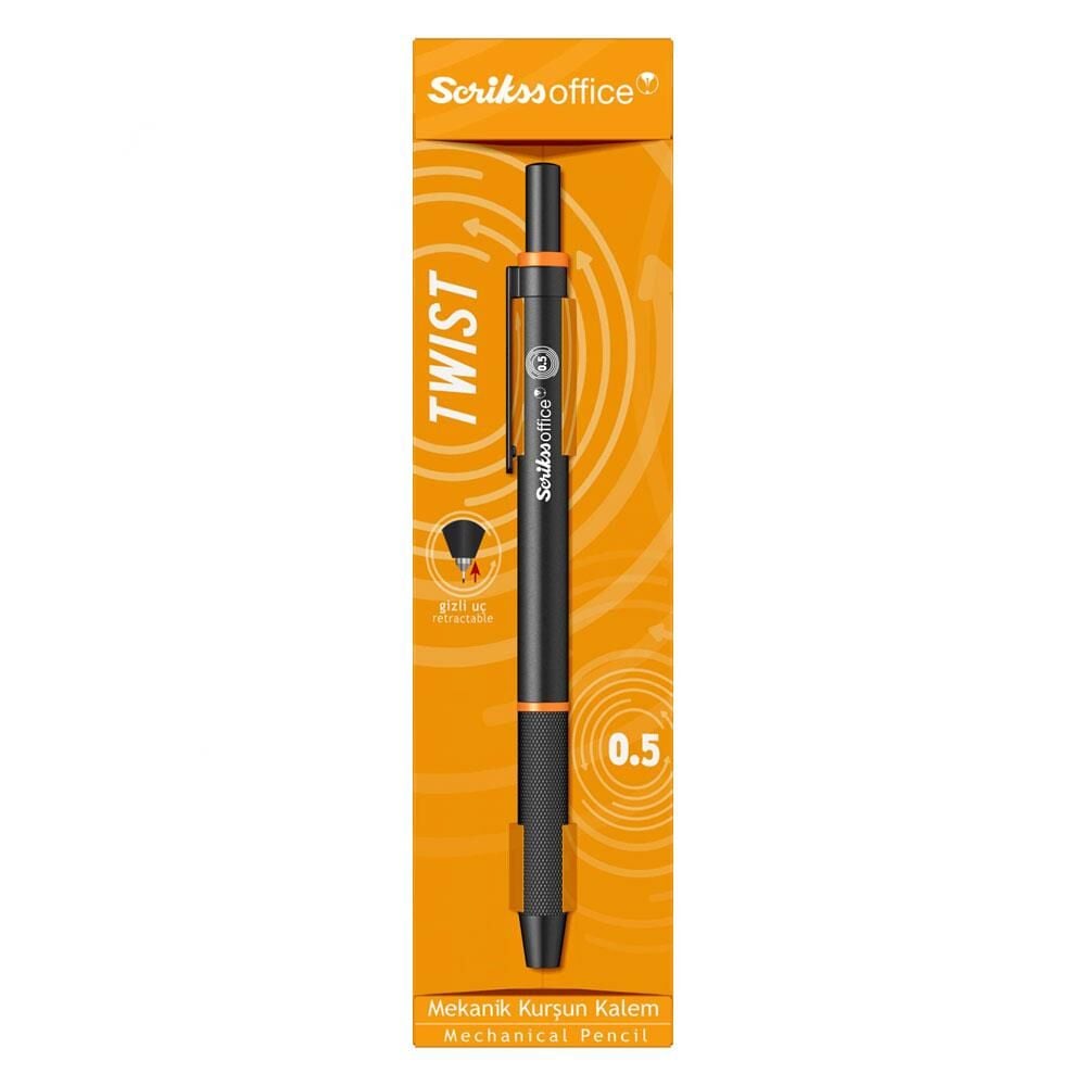 Scrikss Office Twist 0.5mm Mekanik Kurşun Kalem Turuncu