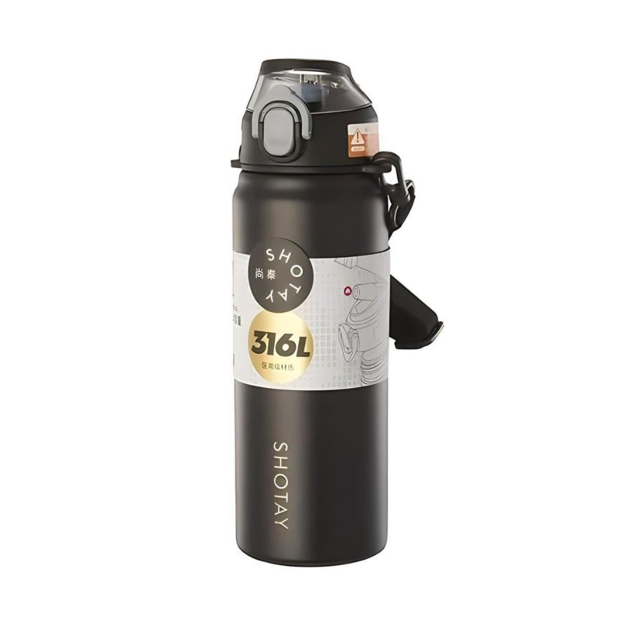 Shotay Şeffaf Kapaklı Çelik Termos Matara 750 Ml 8228