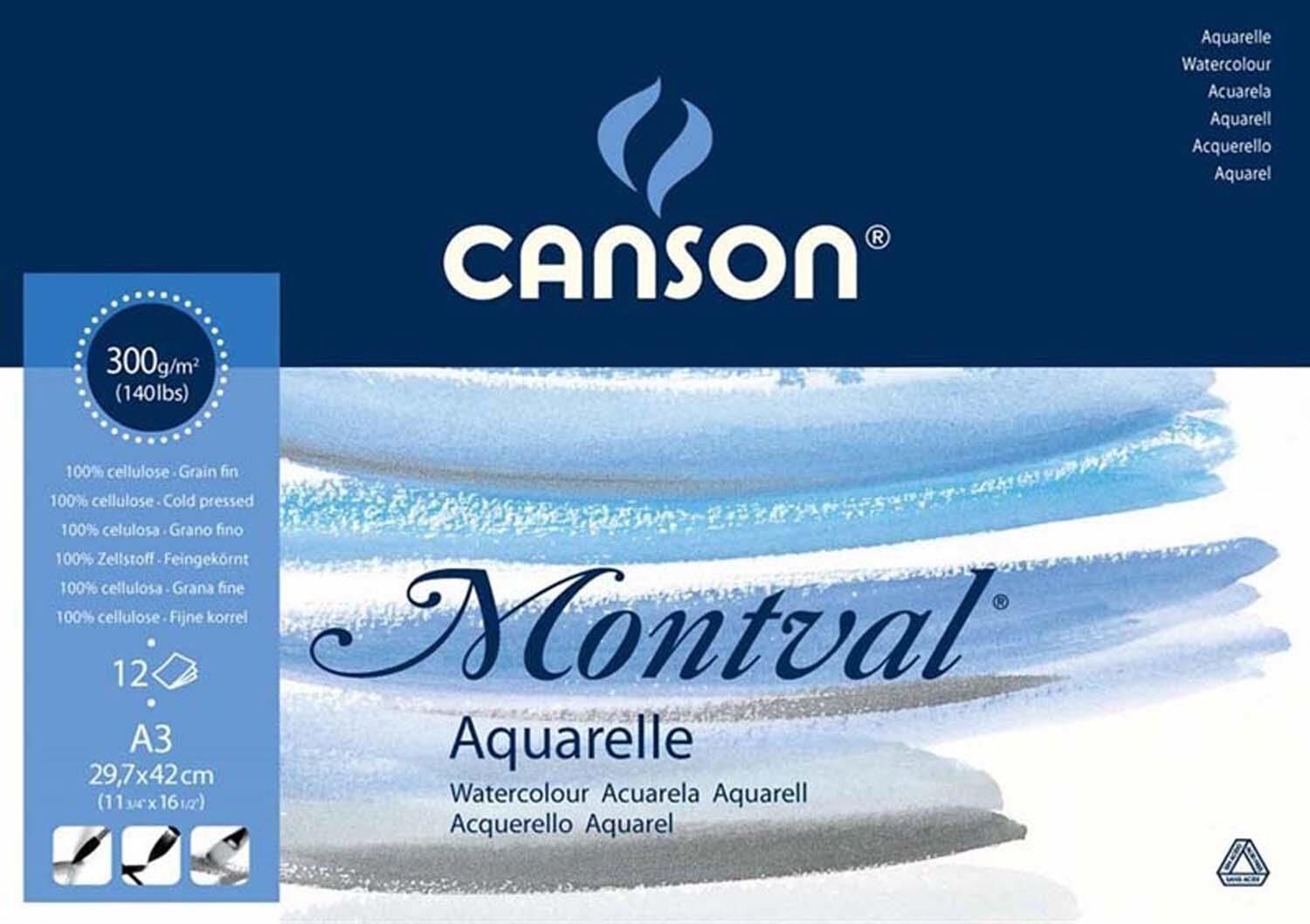 Canson Montval A3 300Gr 12 Yaprak S.Boya Bloğu
