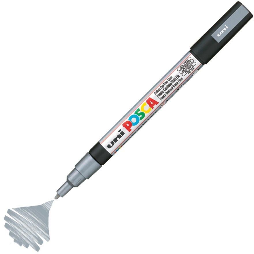 Unı Posca Pc-3M 0.9-1.3 Gumus S.Bazlı Postr Mark