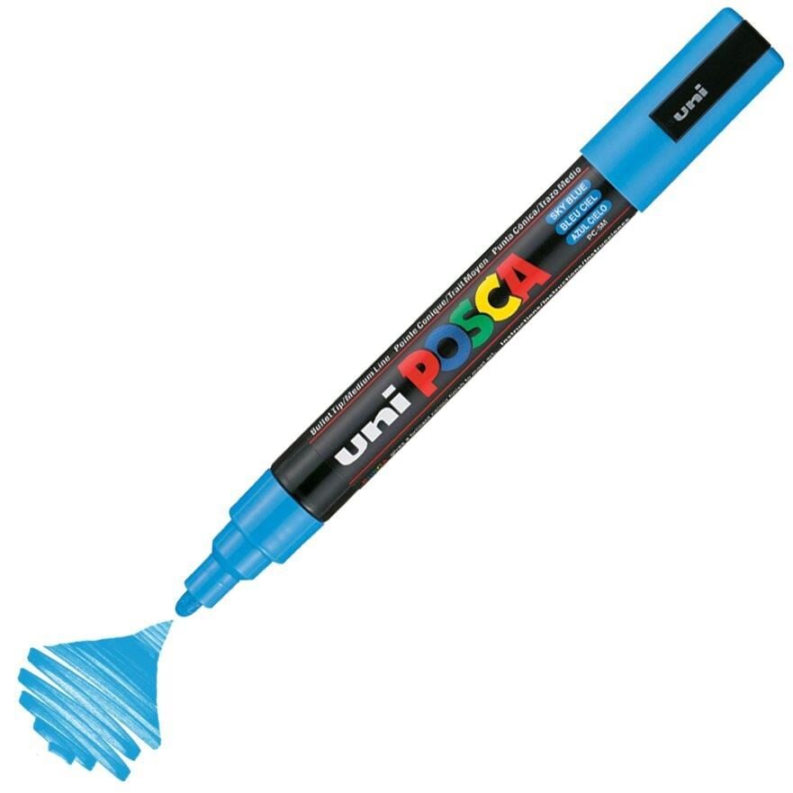 Unı Posca Pc-5M 1.8-2.5 Gok Mavı Su Bazlı Markor