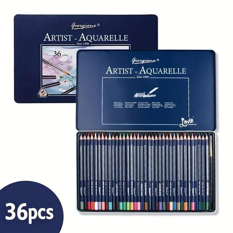 Giorgione 36 Lı Aquarelle Boya Kalemi Metal Kutu G-SR36