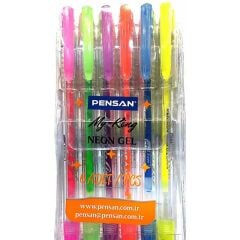 Neon Gel Kalem Pensan 6 Lı Takım