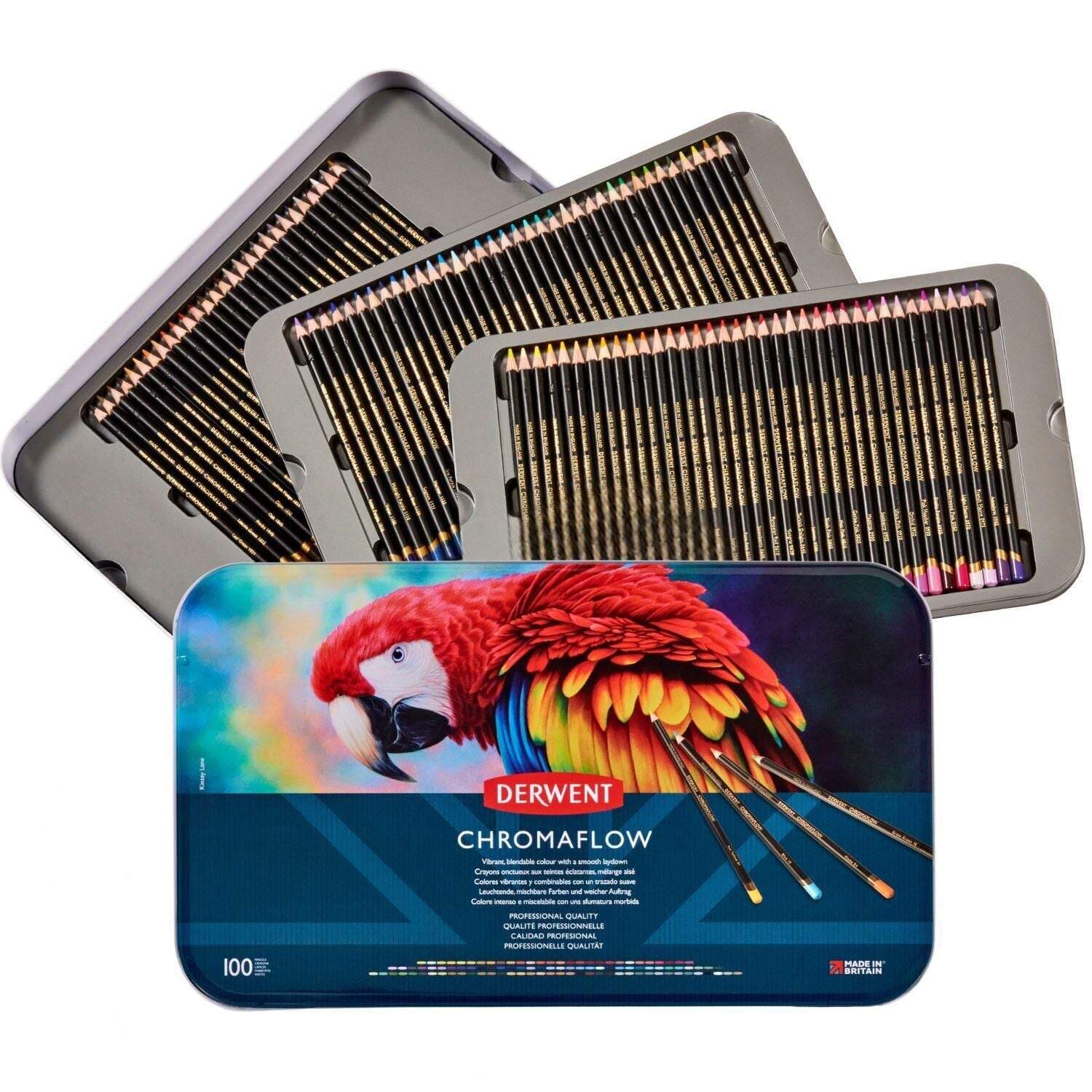 Derwent Chromaflow Kuru Boya Kalem Seti Metal Kutu 100lü