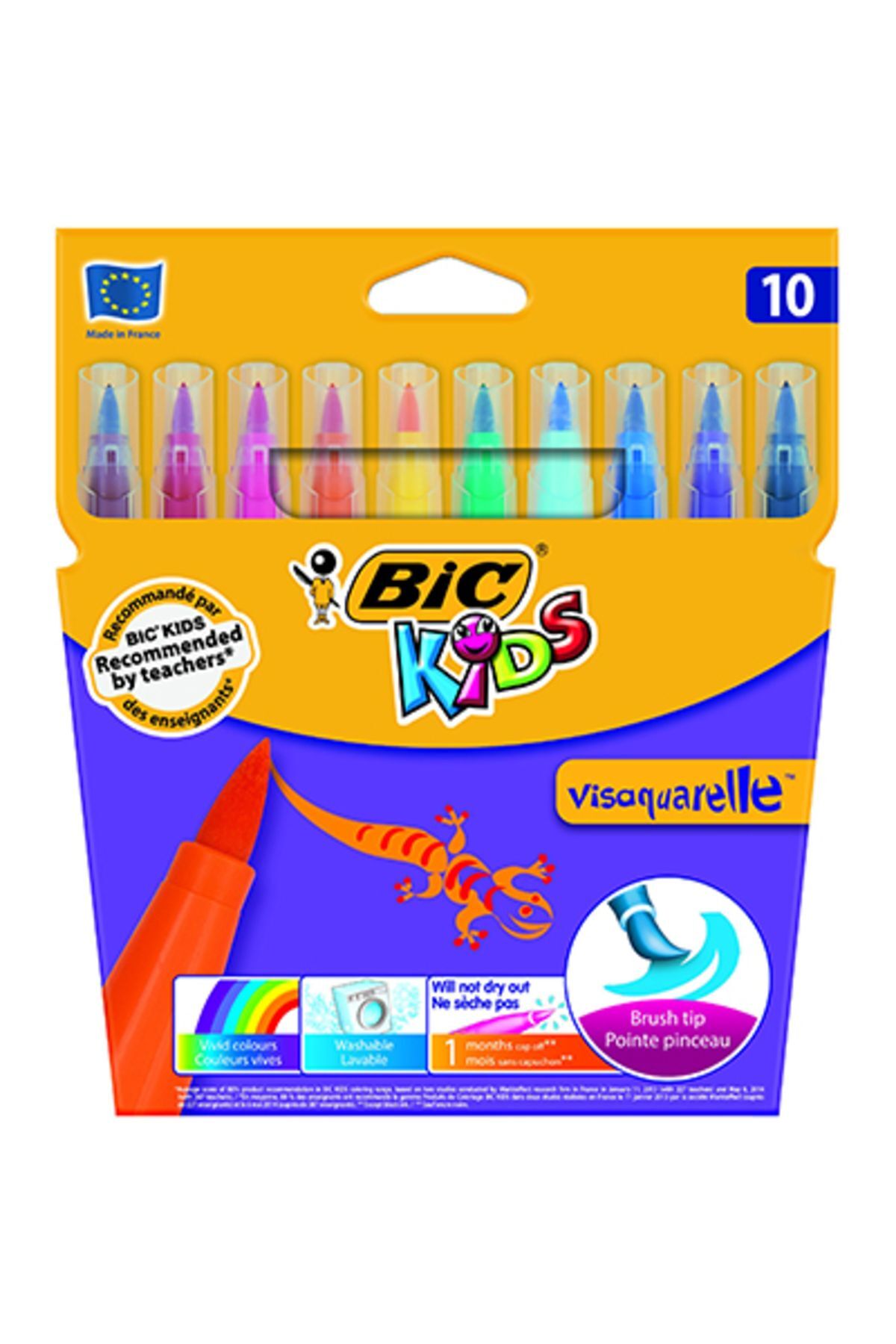 Bic 10Lu Fırça Uçlu Keçeli Kalem Vısa 828964