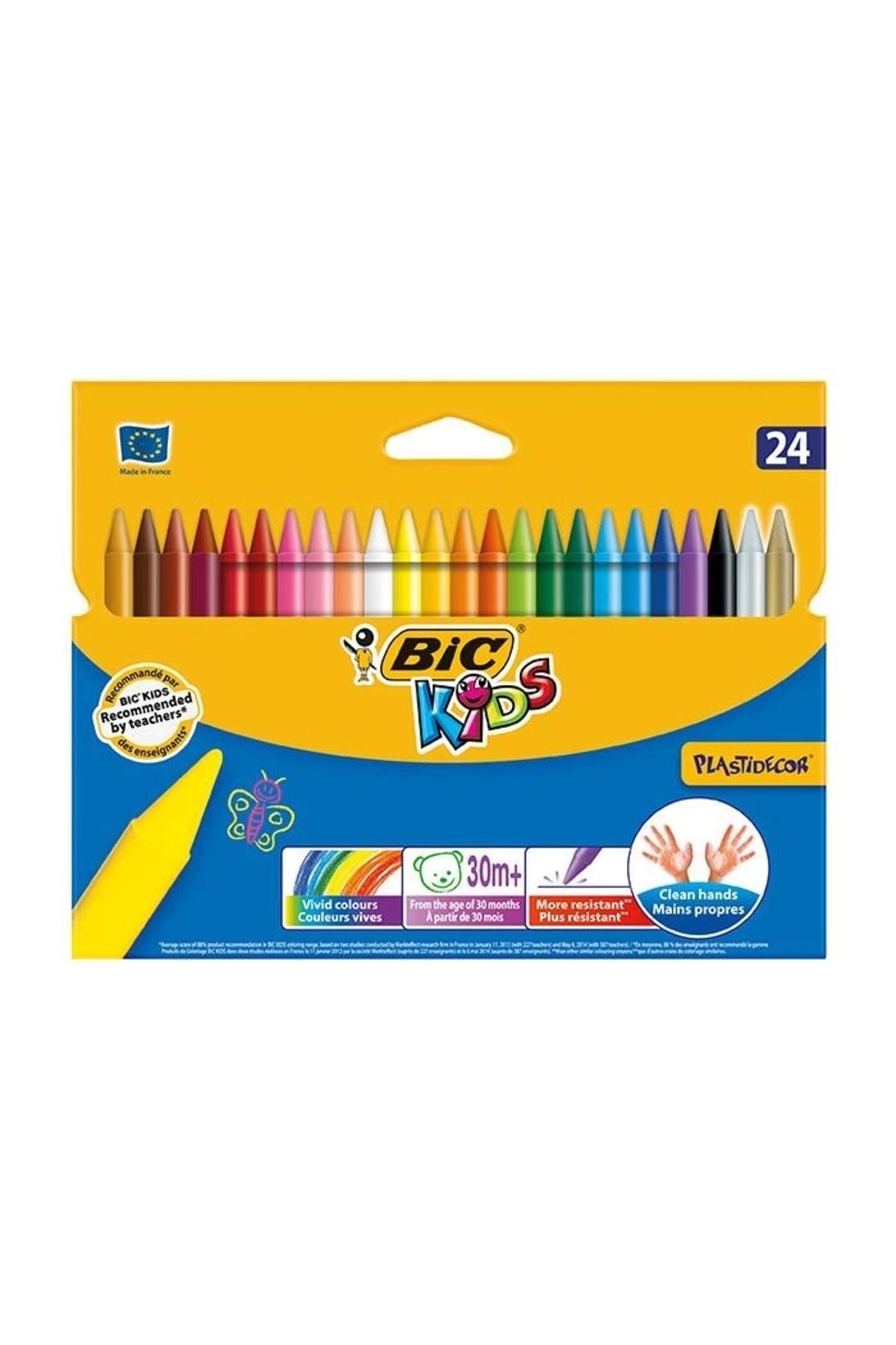 Bic Pastel Boya Plastidecor Karton Kutu Yuvarlak 24 Renk 941192
