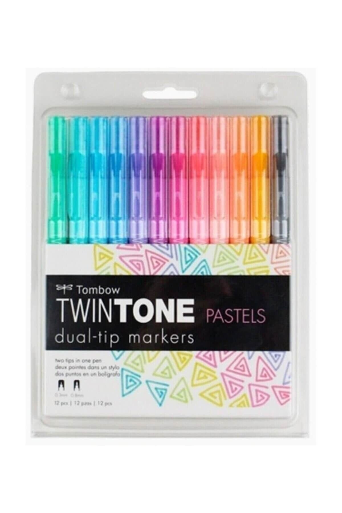 Tombow TWIN TONE Dual-Tip G.Kalemi Seti Pastels 12 renk 61501