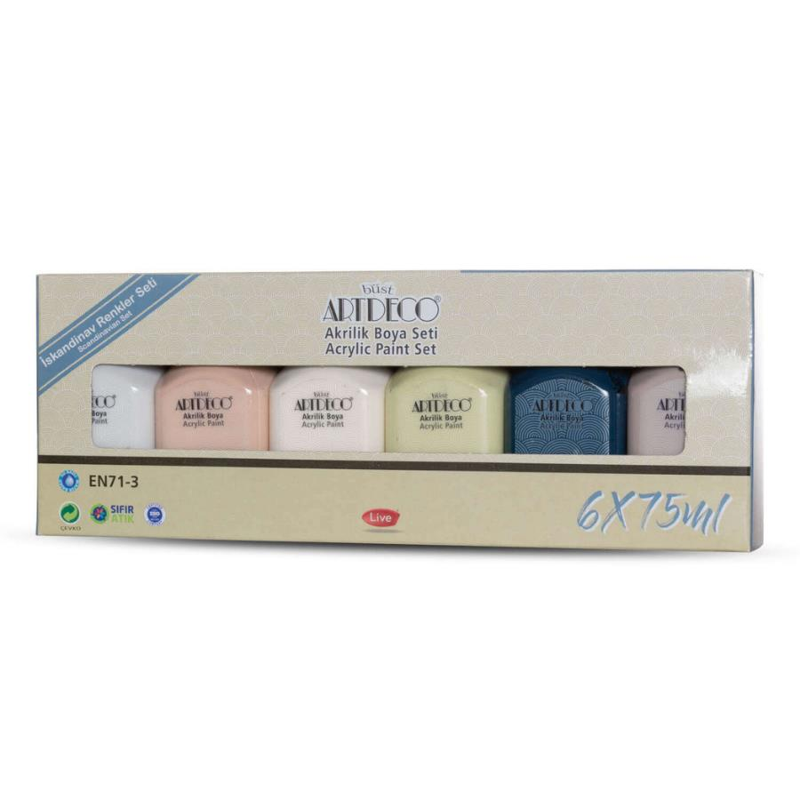 Artdeco 6x75ml Akrilik Boya İskandinav Renkleri Set
