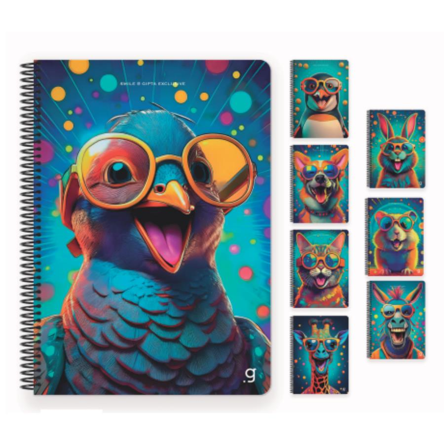 Gıpta Smile Spiralli PP Kapak Defter A4 80 Yp Çizgili