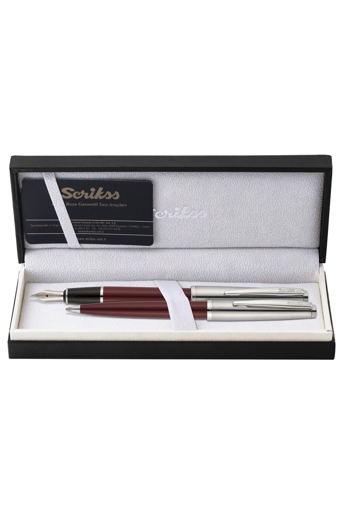 Scrikss 78 Bordo Dolma ve Tükenmez Kalem Takımı