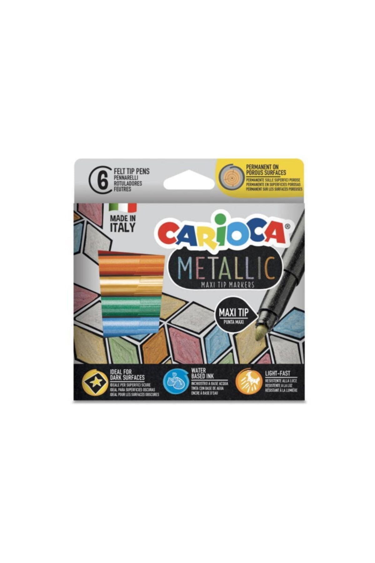 Carioca 6 Renk Maxi Tip Metalik Keçeli Kalem Seti 43161