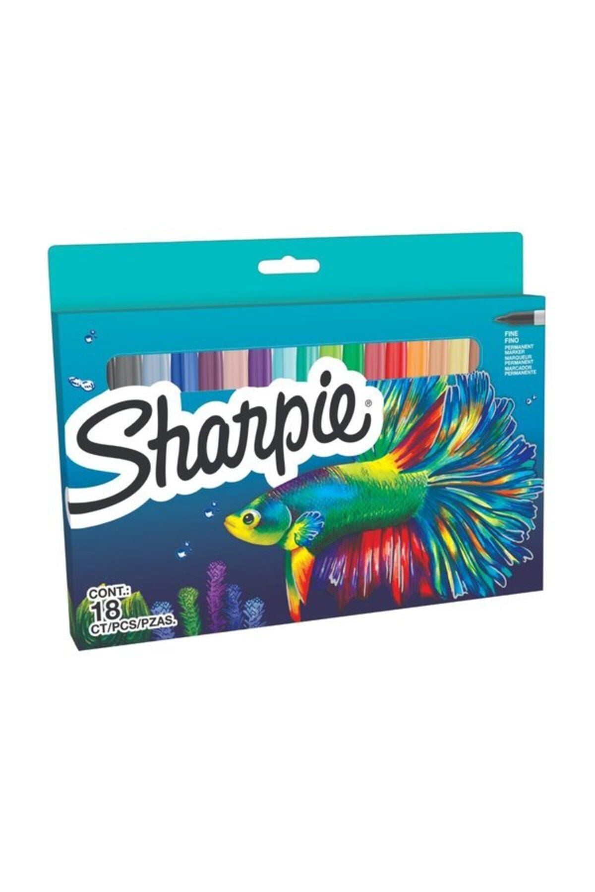 Sharpie Fine Permanent Marker Kalem Seti 18li Balık