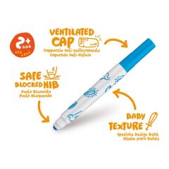 Carioca Süper Baby Yikanabilir Keçeli Boya Kalemi 12li 42814