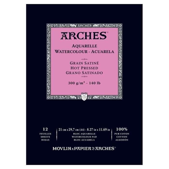 Arches Sulu Boya Defteri Hot Pres 300g 21X29,7cm 12syf 1795096