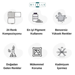 Mission Gold Class Sulu Boya Tableti 24lü + 3 Katlı Kapaklı Palet