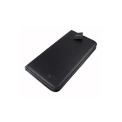 BBack Suni Deri Fermuarlı Çanta 20x38cm Siyah