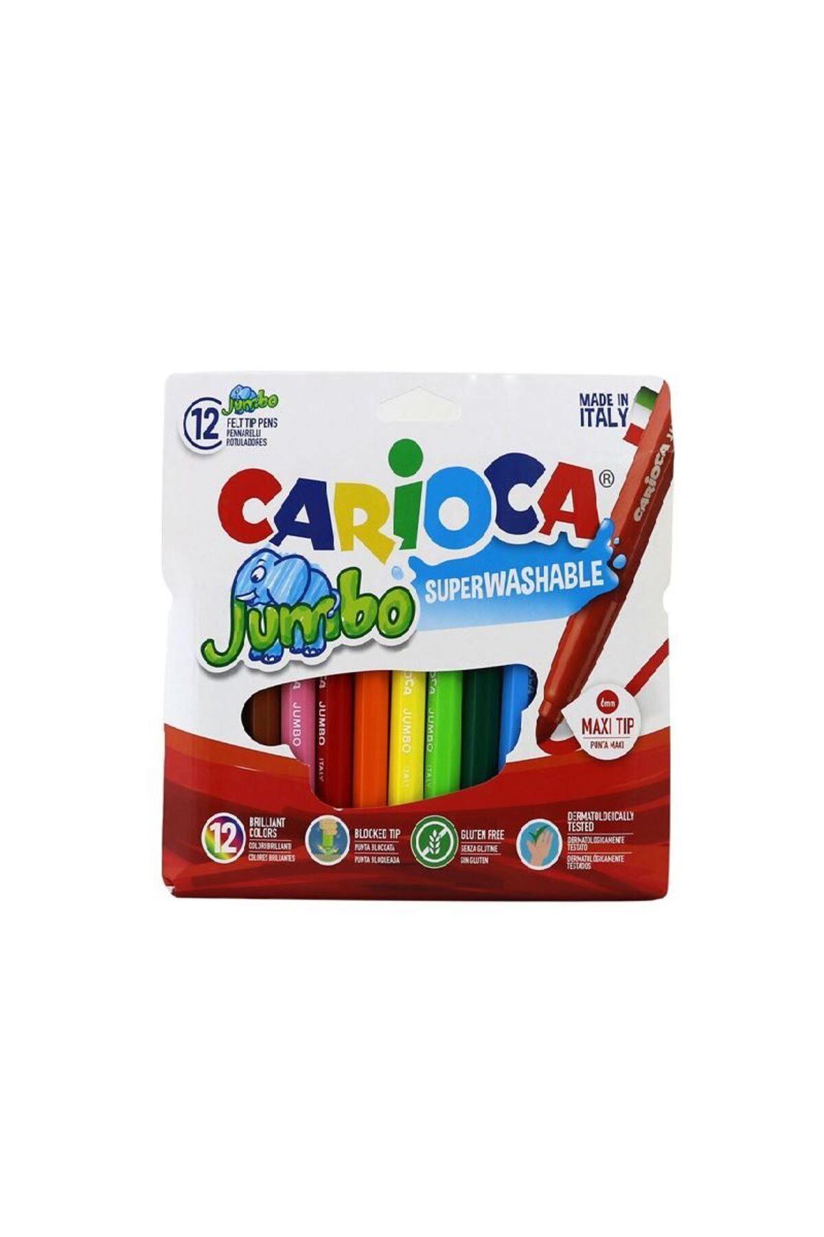 Carıoca Jumbo Süper Yıkanabilir Keçeli Boya Kalemi 12'Li