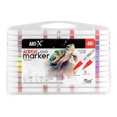 Rich Art-X Acrylic Duo Marker Çift Uçlu Su Bazlı Boyama Kalemi 48 Renk Set
