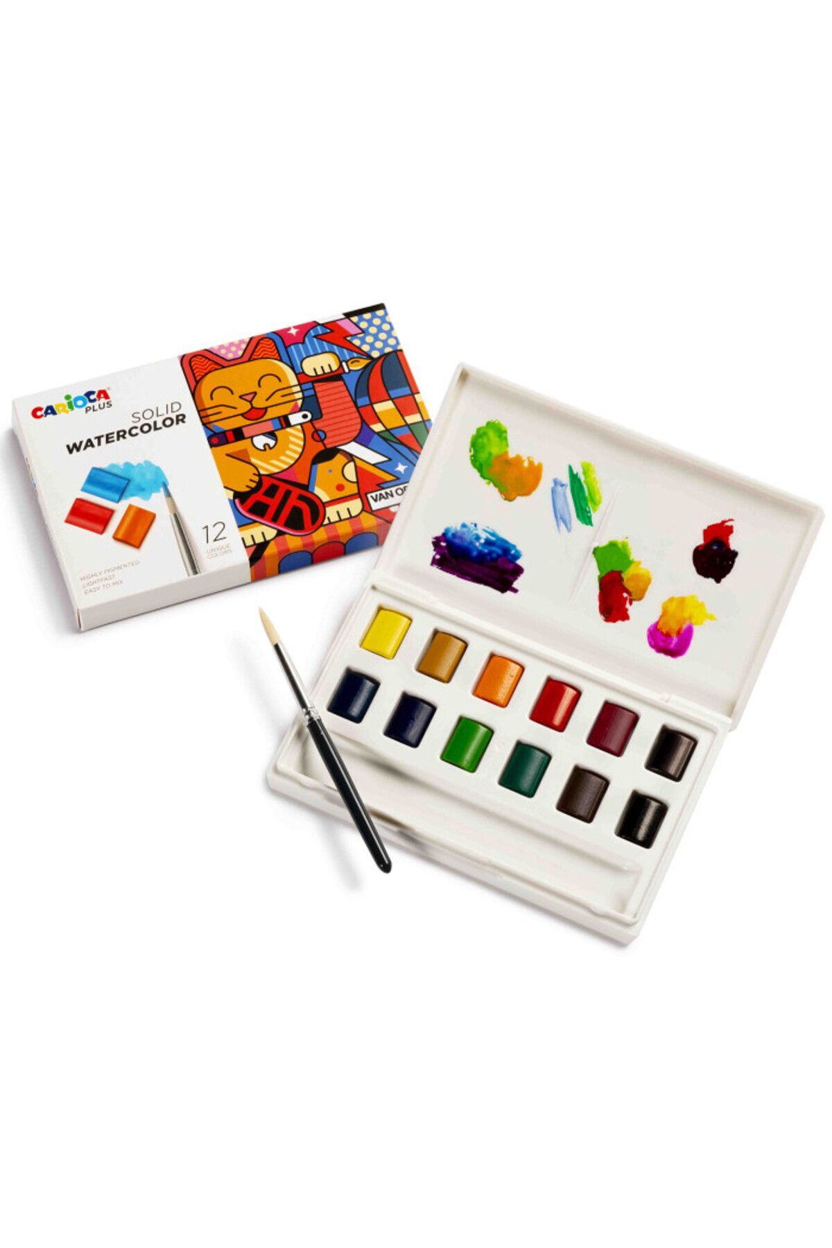 Carioca Plus Tablet Sulu Boya 12'li (Fırçalı)