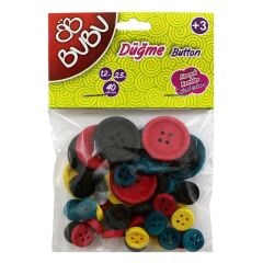 Bu-Bu Renkli Düğme 1,2cm 2,5cm 40lı
