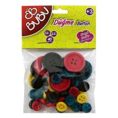 Bu-Bu Renkli Düğme 1,2cm 2,5cm 40lı