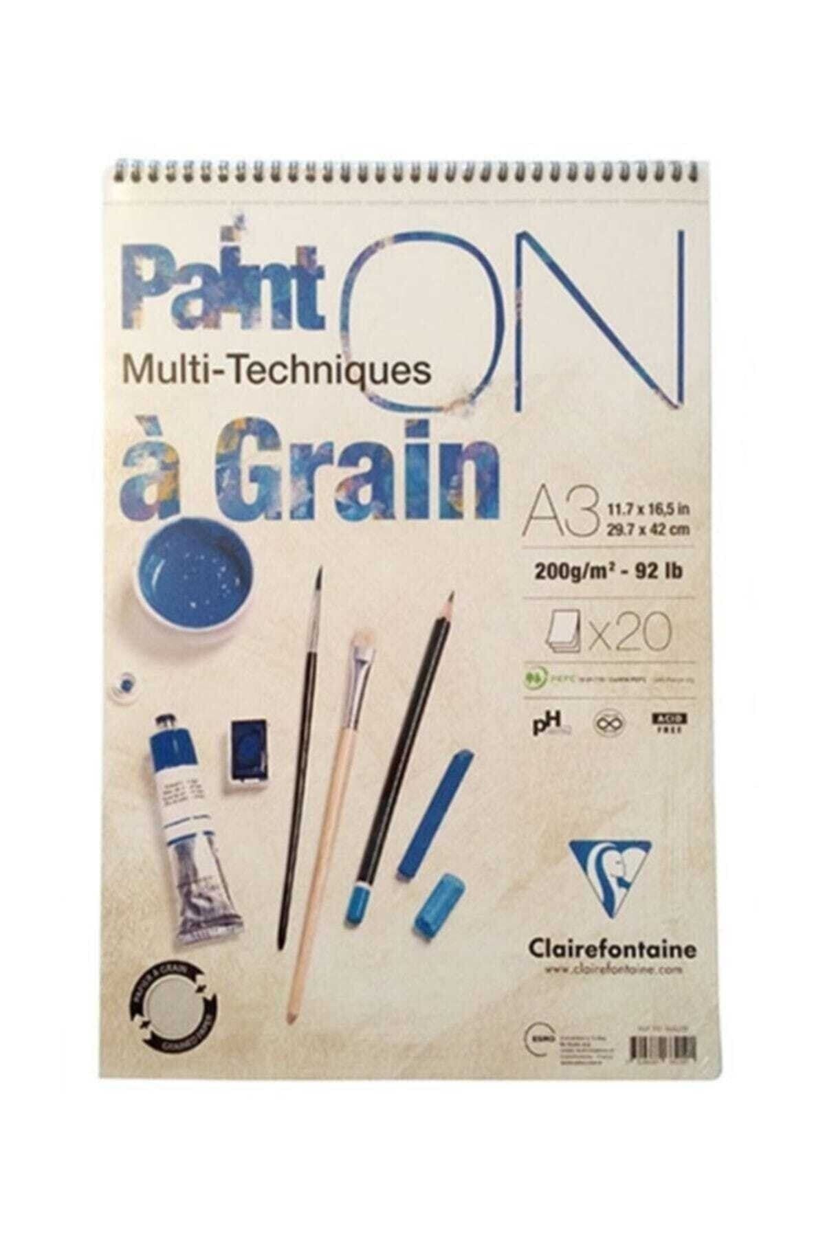 Clairefontaine Paint on a Grain A3 200gr Dokulu Çizim/Boyama Defteri