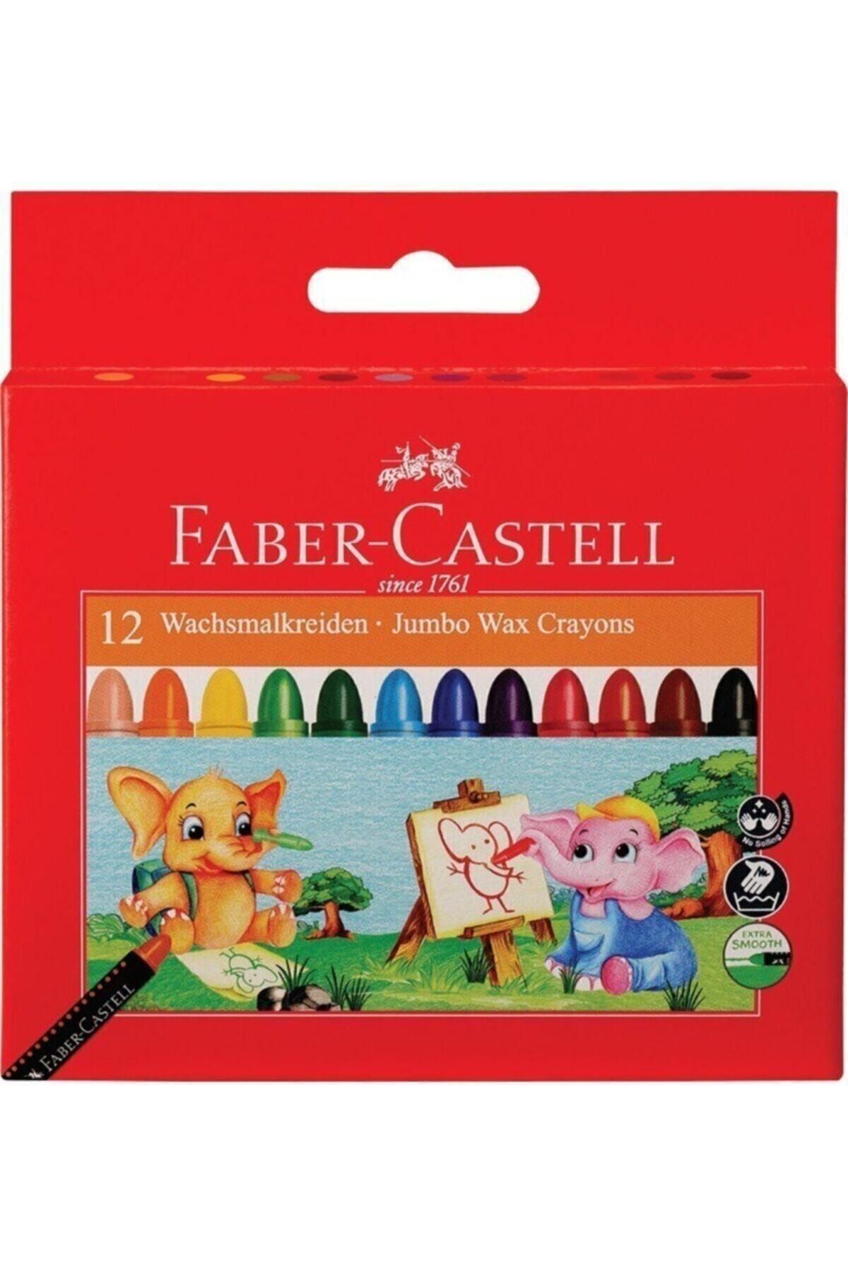 Faber Castell 12 Renk Süper Yıkanabilir Mum Boya 112004
