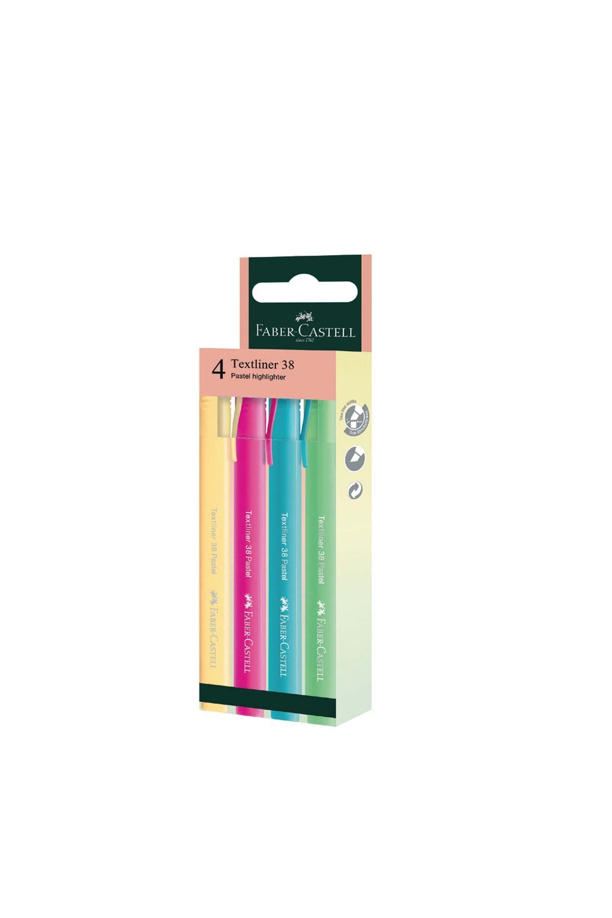 Faber Castell Fosforlu Kalem 38 Pastel 4lü
