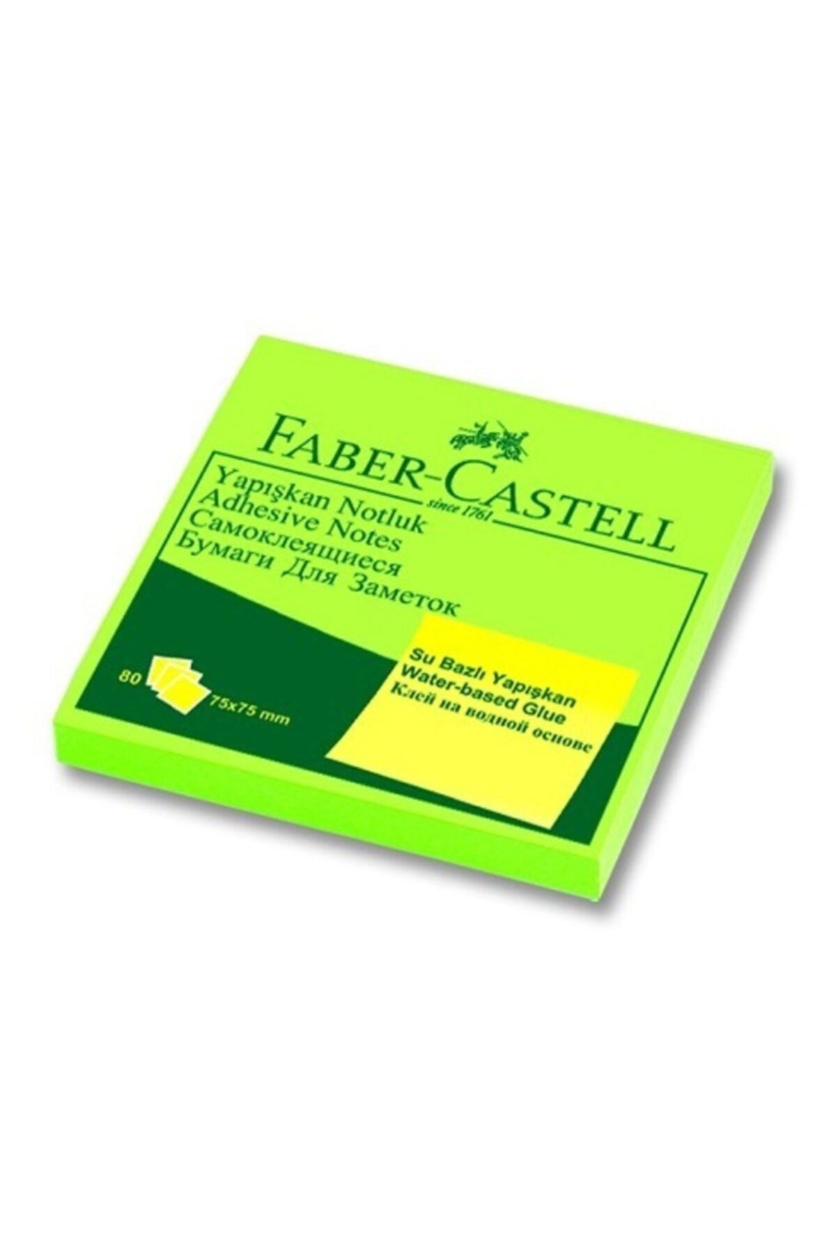 Faber-Castell Yapışkan Notluk 75X75 Fosfor. Yeşil