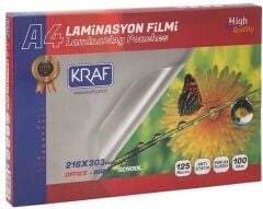 Kraf Laminasyon Filmi Parlak A4 125Mic 100Lü 2124
