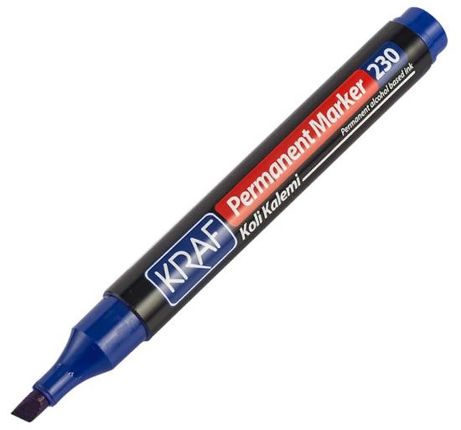 Kraf Permanent Markör Kesik Uç 230 Mavi