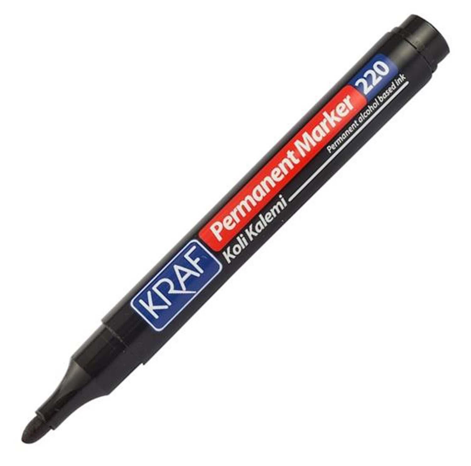 Kraf Permanent Markör Yuvarlak Uç 220 Siyah