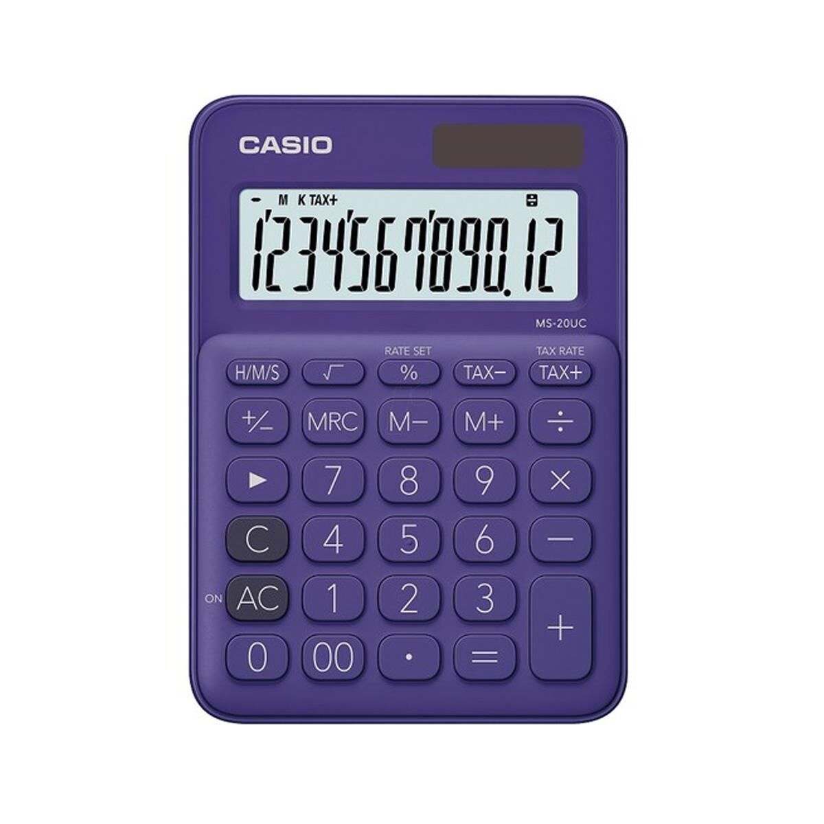 Casio MS-20UC-PL 12 Hane Mor Masa Üstü Hesap Makinesi