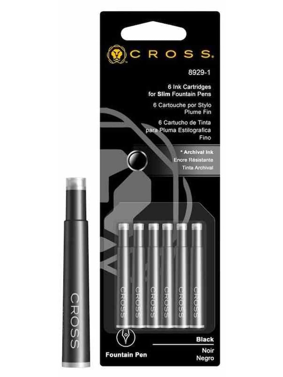 Cross Dolma Kalem Kartuşu İnce Siyah 6lı Tüp 8921-1