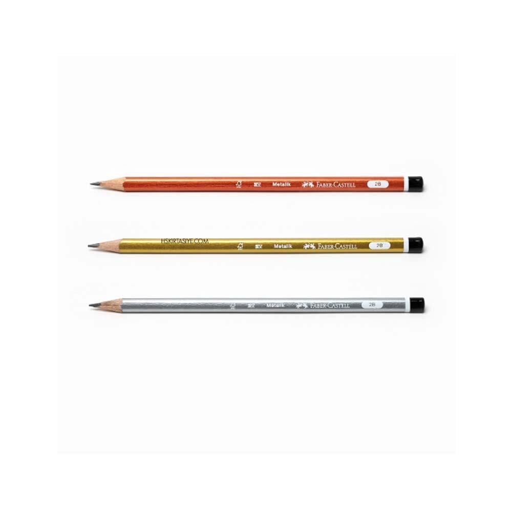 Faber-Castell Metalik Mercanlı Üçgen Kurşun Kalem 2B
