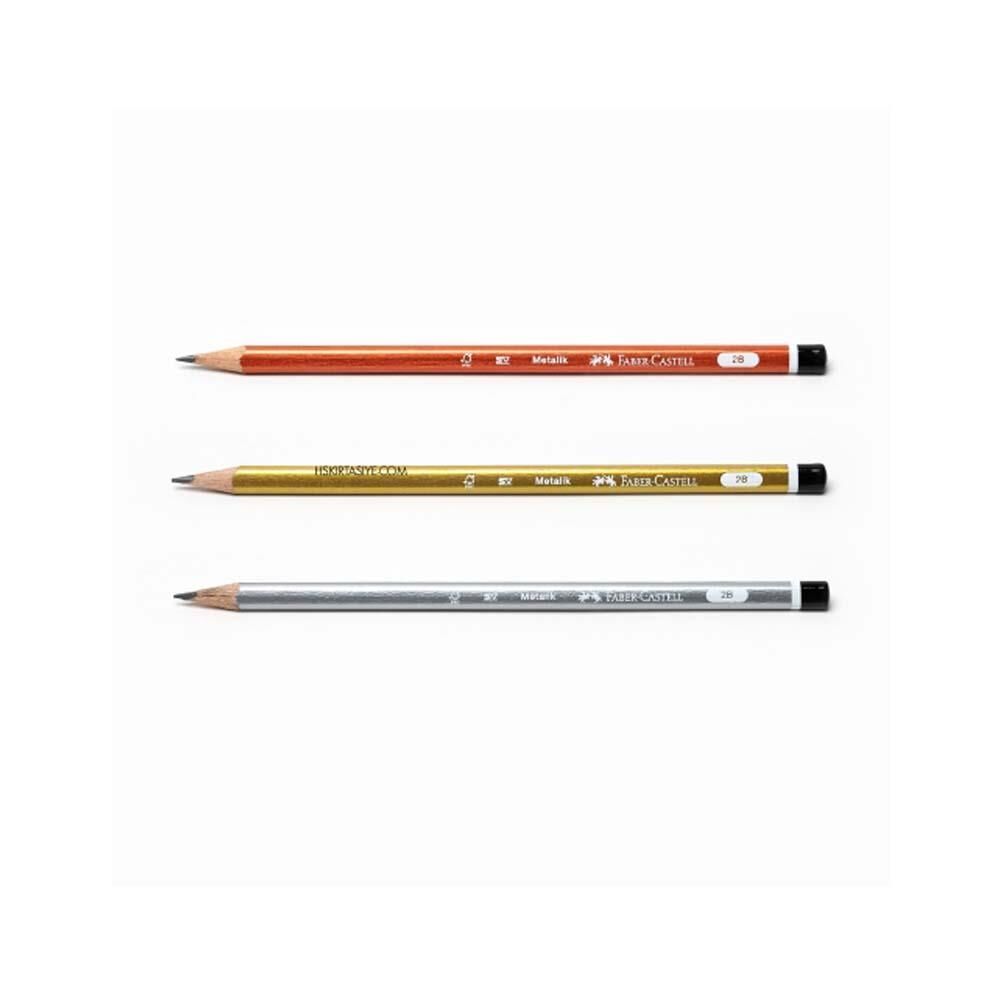 Faber-Castell Metalik Mercanlı Üçgen Kurşun Kalem 2B